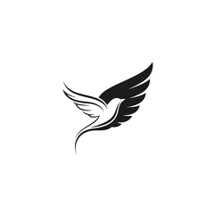 Obraz premium Abstract Bird in Flight Logo with Flowing Curves, Winged Shape (2)