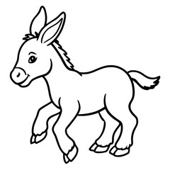 Obraz premium vector illustration of a donkey