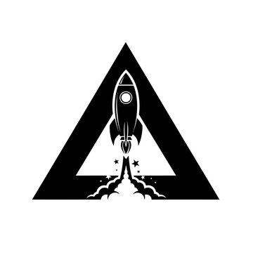 Rocket Launching Logo with Bold Dynamics in an Upward Triangle (2)