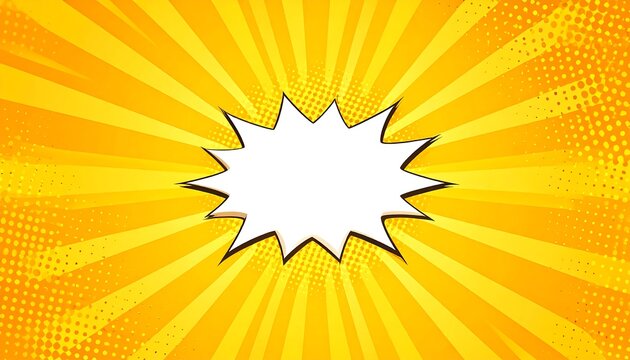 Comic book style background with an empty speech bubble for text or graphic design