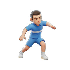 Stylized 3D Tennis Player Sweating