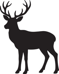 Deer silhouette isolated on white background