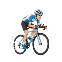 Cartoon Road Cyclist Side View