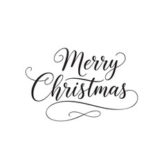 Elegant merry christmas calligraphy text for card