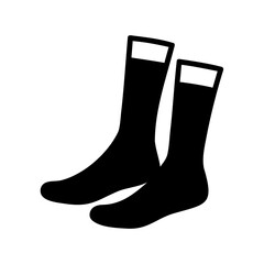 Simple black graphic icon of two socks for comfort wear Vector