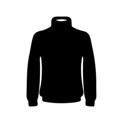 Black turtleneck sweater flat design silhouette vector Vector