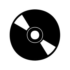 Black and white cd dvd icon for data storage media Vector