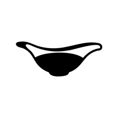 Simple black icon of a traditional gravy boat silhouette Vector