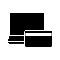 Secure online shopping and digital payment via laptop Vector