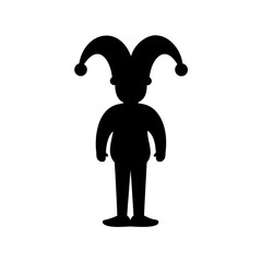 Simple jester silhouette icon, playful harlequin form Vector