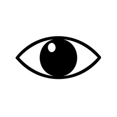 Minimalist black eye icon for vision and watch symbol Vector