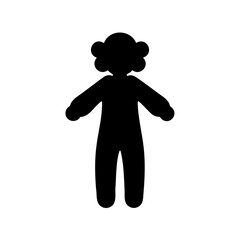 Black silhouette of person with distinctive curly head Vector