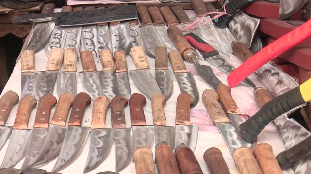 Pre Eid Rush Blacksmiths in Bangladesh Busy Selling Cleavers and Knives