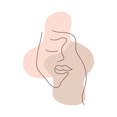 Woman Face Line Art