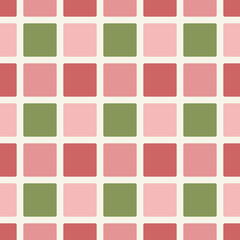 Christmas red green block tiles seamless pattern background