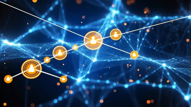 Digital Network Visualizing Abstract User Connections and Data Flow