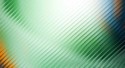 Vibrant abstract background with sleek diagonal lines and a smooth color gradient, transitioning from green to orange and blue modern, futuristic digital design evoking fluid motion and innovation