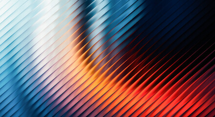 Vibrant abstract background with dynamic diagonal lines and a smooth color gradient from cool blue and white to warm orange and fiery red, creating a modern visual effect with a strong sense of motion