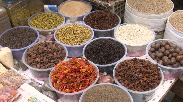 Top Shot of Spices in Containers