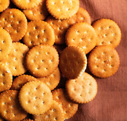 closeup detail of sweer round cracker