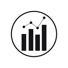 Analytics icon, diagram, technology, finance, graph