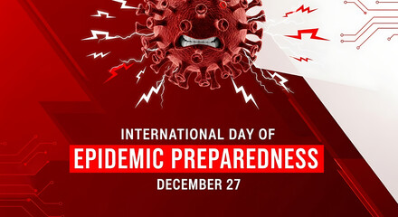 International day of epidemic preparedness december 27 with abstract virus illustration