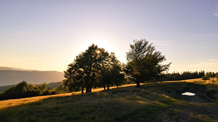 Stunning view from Szyndzielnia Peak at afternoon.