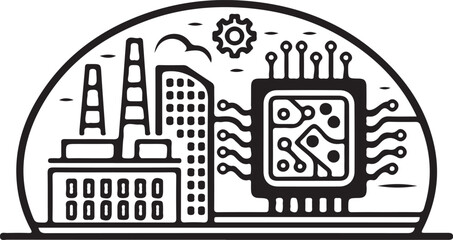 hand drawn vector illustration of an old train