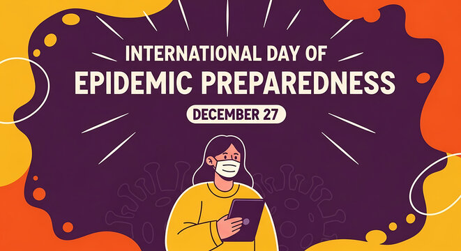 International day of epidemic preparedness december 27 person wearing mask holding phone