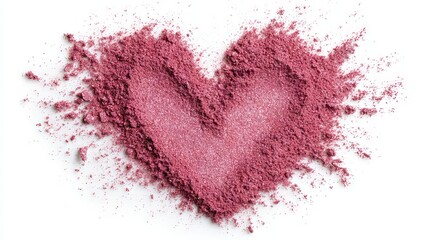 A hand-painted watercolor heart, predominantly pink in color, is situated on a plain white background, giving it a delicate appearance