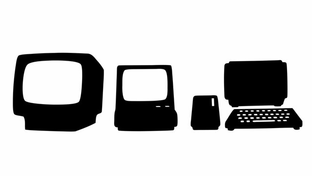 Vintage computer setup, a nostalgic throwback to early technology and retro computing culture with classic monitors and keyboards for tech history enthusiasts