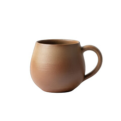 Textured Rustic Brown Ceramic Mug with Speckles and Handle Isolated on Black Background Studio Shot Reflective Highlights