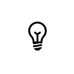 Monochrome Line Art Lightbulb Icon Representing Idea, Innovation, and Electricity Vector Image