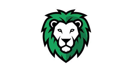 lion head with green eyes