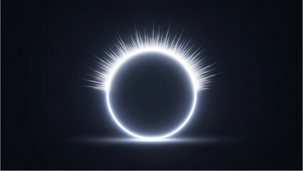 Mesmerizing Luminous Ring of Energy with Radiant Light Rays on a Dark Background