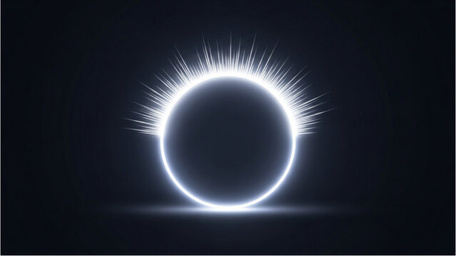 Mesmerizing Luminous Ring of Energy with Radiant Light Rays on a Dark Background