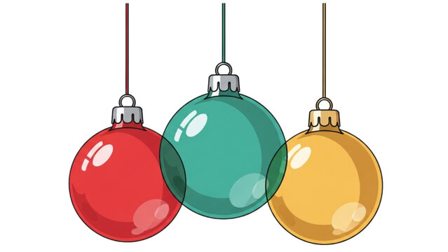 Festive Holiday Cheer Trio of Christmas Ornaments for Seasonal Celebrations - Powered by Adobe