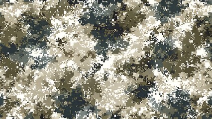 ia generated. Digital camouflage pattern in green and beige tones, ideal for military backgrounds, tactical designs, and outdoor-themed projects.
