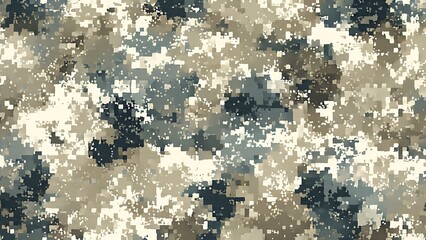 ia generated. Digital camouflage pattern in green and beige tones, ideal for military backgrounds, tactical designs, and outdoor-themed projects.
