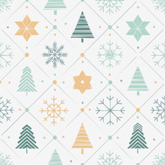 Geometric Christmas Tiles Pattern