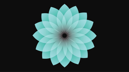 Minimalist  Flower Abstract Floral Icon for Meditation Design. 