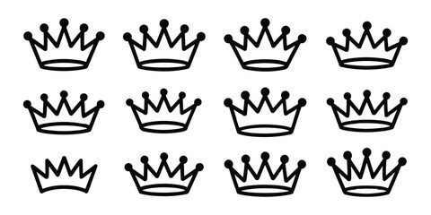Elegant collection of handdrawn crown illustrations isolated on, perfect for adding a touch of royalty and sophistication to your creative designs