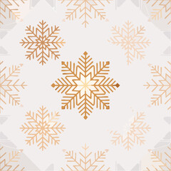 Soft Gold Christmas Snowflake Pattern