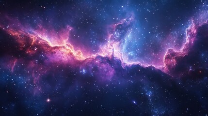 Vibrant Cosmic Nebula Displaying Dynamic Colors and Distant Stars