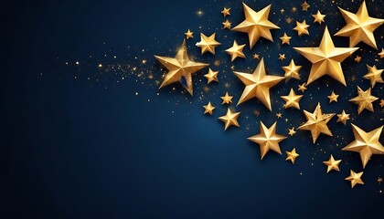 Obraz premium Blue background with gold stars scattered across it