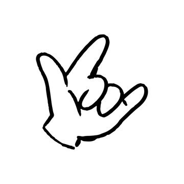Hand Gesture Doodle rock sign