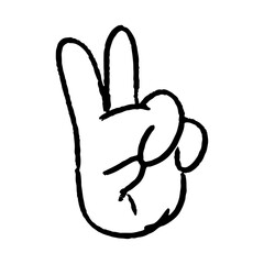 Hand Gesture Doodle two and piece