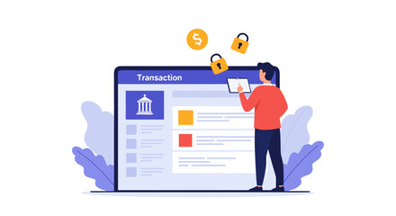 Secure online banking transactions, financial data protection for customers, ensuring safe digital payments with authentication and authorization protocols