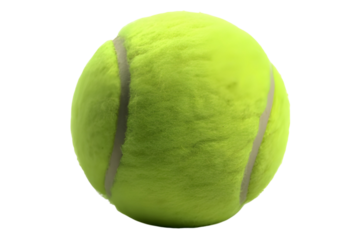 A green tennis ball on transparent background 