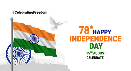 78th India Independence Day 15th August Social Media Post, Poster, Banner, Web Banner , Print Design
